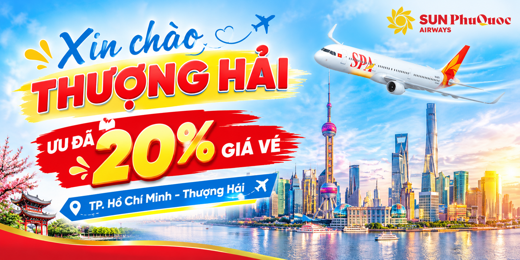 Ảnh ưu đãi: Bay thẳng TP.HCM - Thượng Hải, ưu đãi 20% giá vé